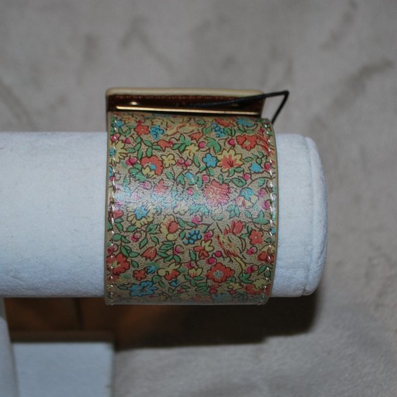 NWT Patricia Nash Fleuriste Leather Cuff Bracelet - Coral Bloom (MATCHING ITEMS) - Picture 3 of 11